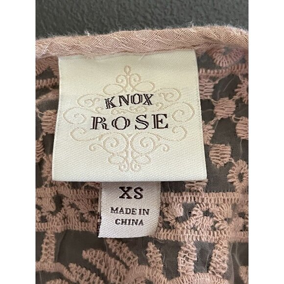 Knox Rose Womens XS Sleeveless Embroidered Top Pink Dusty Rose - Picture 6 of 8